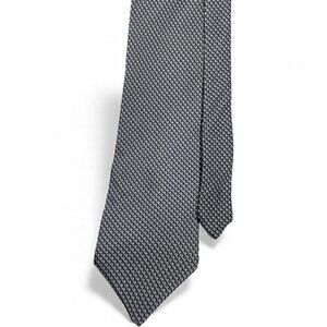 Bill Blass Silk Tie Geometric Silver Black Diamonds